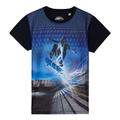 Boys' blue skater print t-shirt